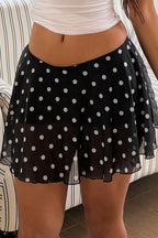 Sheer Polka Dot Mesh Mini Skirt