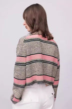 Colorful Striped Knit VNeck Sweater