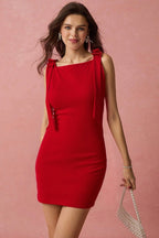 Fitted Scoop Neck Sleeveless A Line Mini Dress