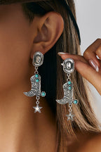 Western Cowboy Hat and Boots Pendant Earrings