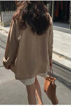 Retro Khaki Linen Blazer