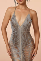 Sexy Tassel Halter Hollow-Out Elegant Cocktail Dress