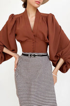 Victorian Tailored V Blouse