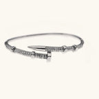 Stylish Unique Zircon Nail Open Bangle Bracelet