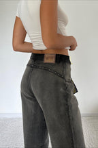 Vintage Patchwork Straight-Leg Jeans