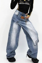 Vintage Fake Two Piece Baggy Jeans