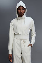 Cropped Waist Tie Active Zip Hoodie