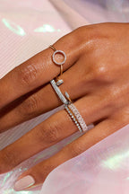 Simple Diamond Open Ring