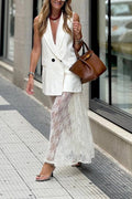 White Lace Wide-Leg Maxi Dress