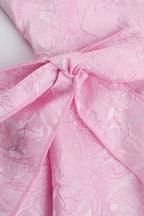 Jacquard Bow Halter Party Dress