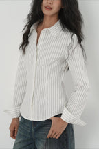 Slim Fit Vertical Stripe Blouse