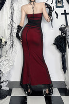 Mesh Strap Slim Gothic Dress