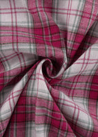 Aubrey - Pink Plaid Snap-Front Oversized Shirt