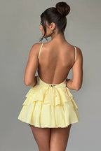 Spaghetti Strap Ruffle Party Dress