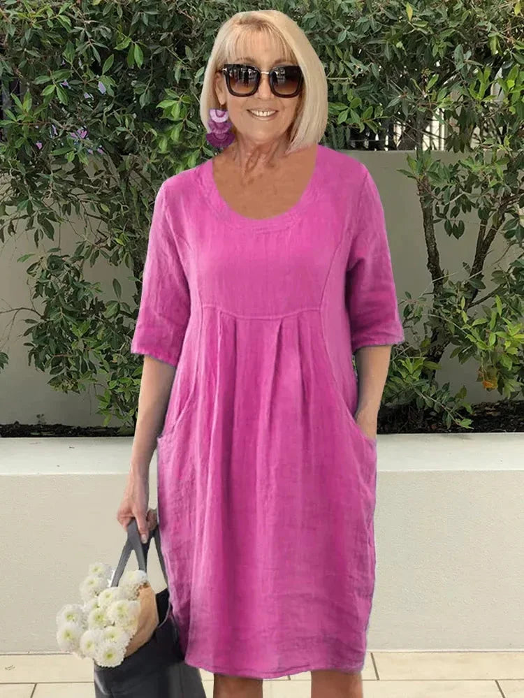 Leah Boutique Summer Dress with Pockets Evening Wear Edit