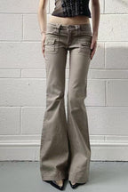 Edgy Low Waist Utility Bootcut Jeans