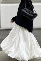 Simple High Waist Flared Skirt