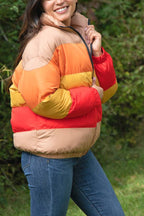 Morning Sun Color Block Puffer Jacket