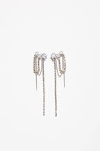 SHASHI GLITZY EARRINGS - SILVER