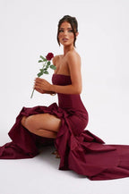 Chic Off Shoulder Strapless Asymmetric Formal Dress