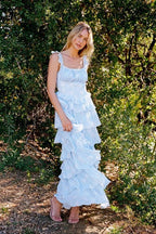 Floral Print Spaghetti Strap Romantic Prom Dress