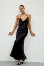 Hollow Out High Waist Lace Dress