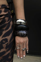 Fashionable Curved Resin Wide Bracelet