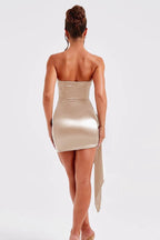 Strapless Bodycon Pencil Silk Dress