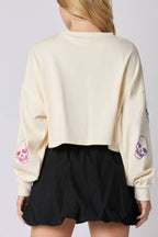Halloween Skull Sequined Loose Casual Sweatshirt