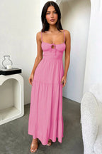 Backless Cami A-Line Dress with Waist Tie Party Dress