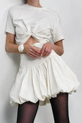 Cotton A-Line High Waist Versatile Mini Skirt