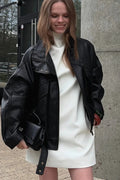 Elegant Black Short Leather Jacket