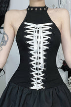 Street Halter Tie Gothic Dress