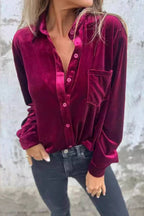 Chest Pocket Velvet Shirt