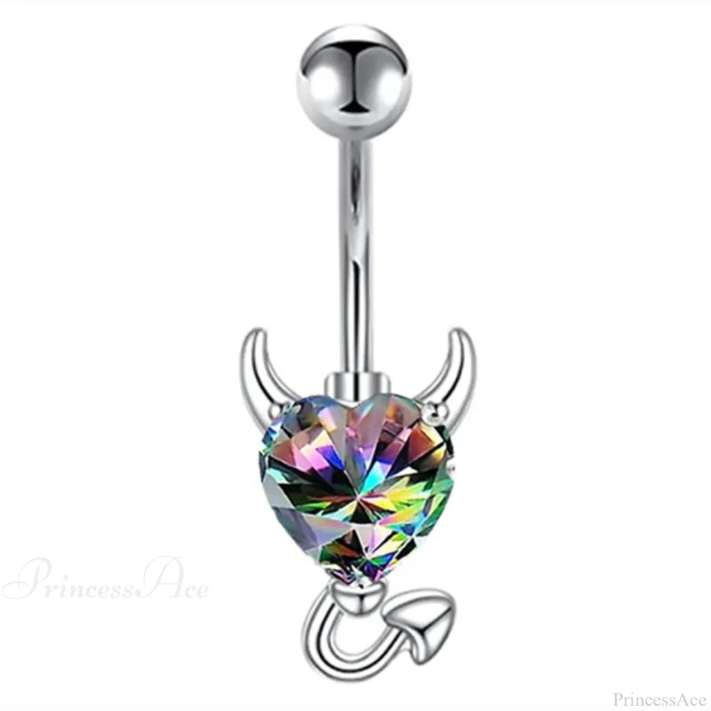 AB Butterfly Lunar Pink Gothic Belly Ring
