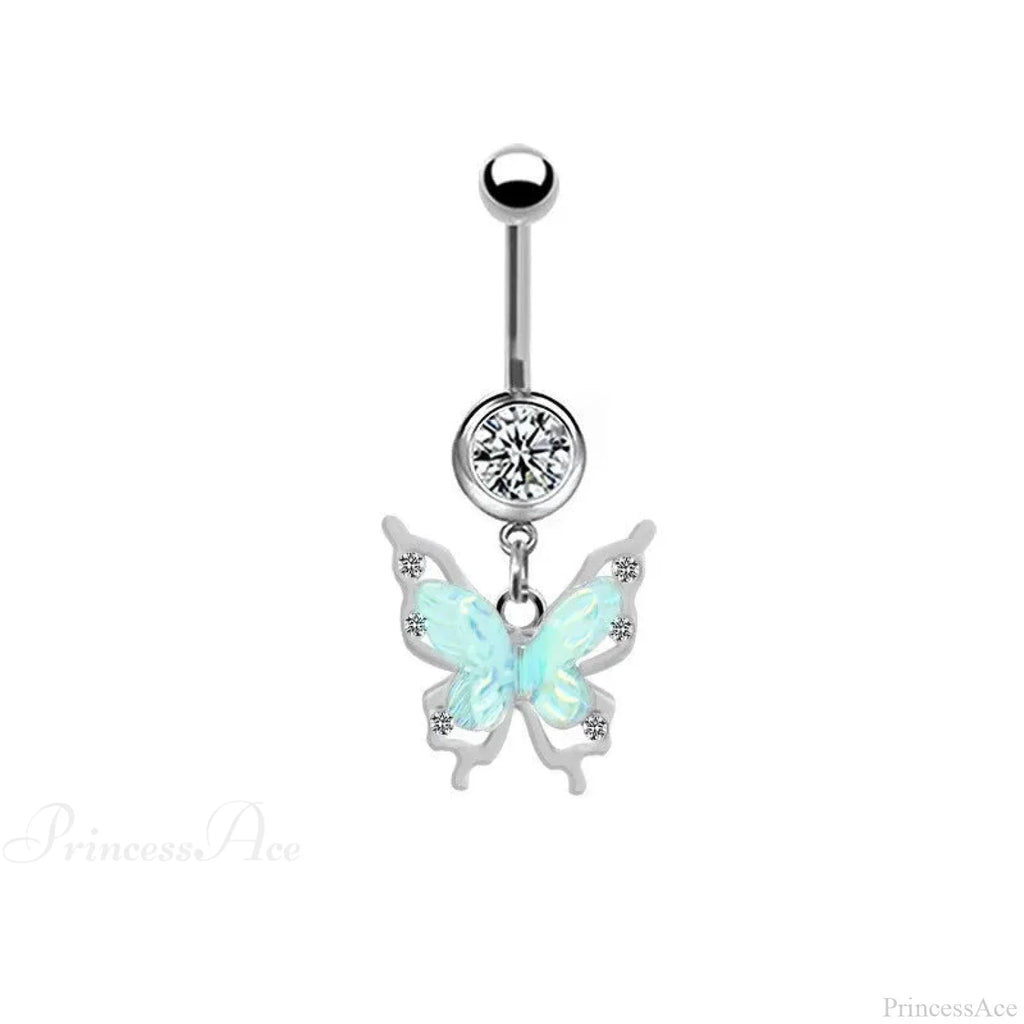 AB Butterfly Lunar Pink Gothic Belly Ring
