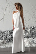 One Shoulder Fitted Silk Dress