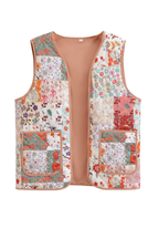Printed Cotton Jacket + Vest + Skirt Set