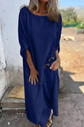 Linen-Style Asymmetrical Long Top + Wide-Leg Pants Set