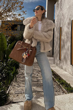 Plush Shearling Faux Fur Coat