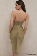 Absolute Elegance Satin Charming Corset Midi Dress