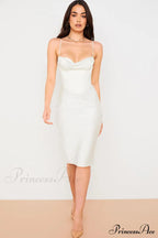 Absolute Elegance Satin Charming Corset Midi Dress