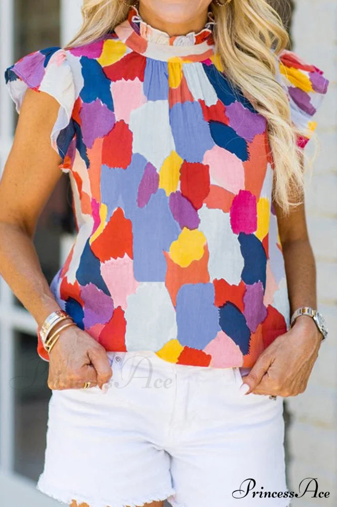 Abstract Elegant Print Top