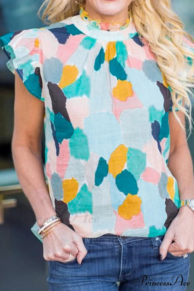 Abstract Elegant Print Top