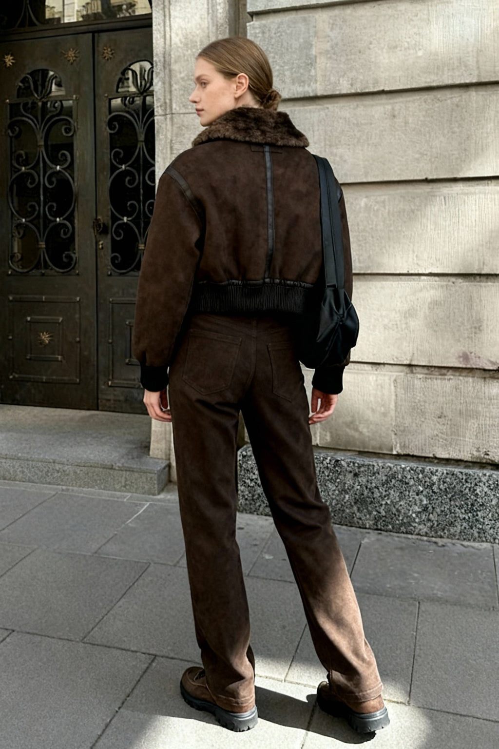 Faux Fur Collar ZipUp Jacket