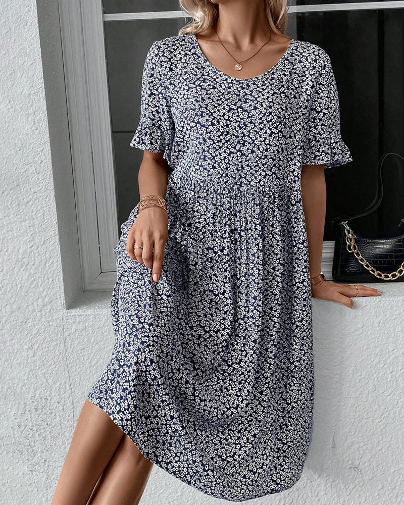 Elena Statement Floral Midi Dress Everyday Luxe Edit