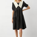 Kaylie Black Lapel Midi Dress