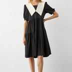 Kaylie Black Lapel Midi Dress