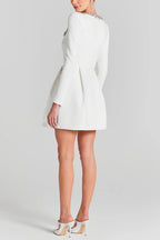 Endless Celebration Velvet Jewel Embellished Trim Long Sleeve Pocketed Mini Dress