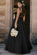 Elegant Solid A Line Long Prom Dress